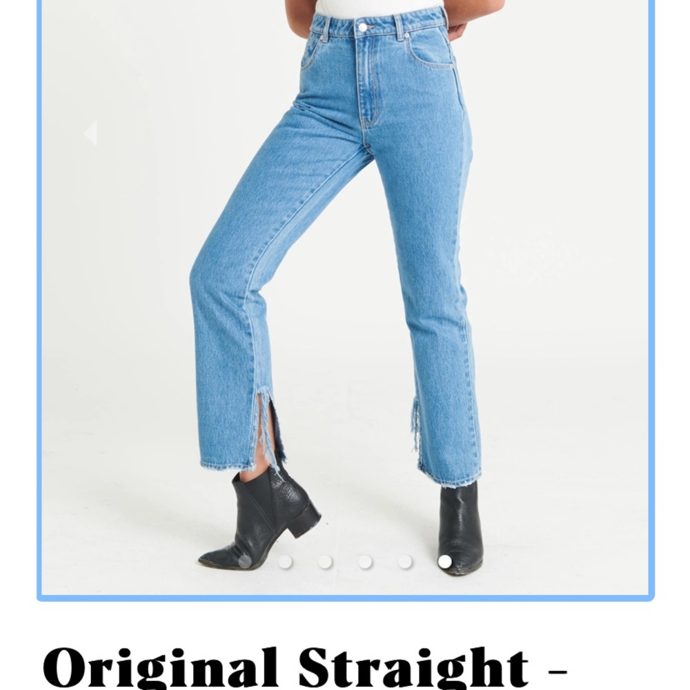 Rollas straight leg high rise jeans
